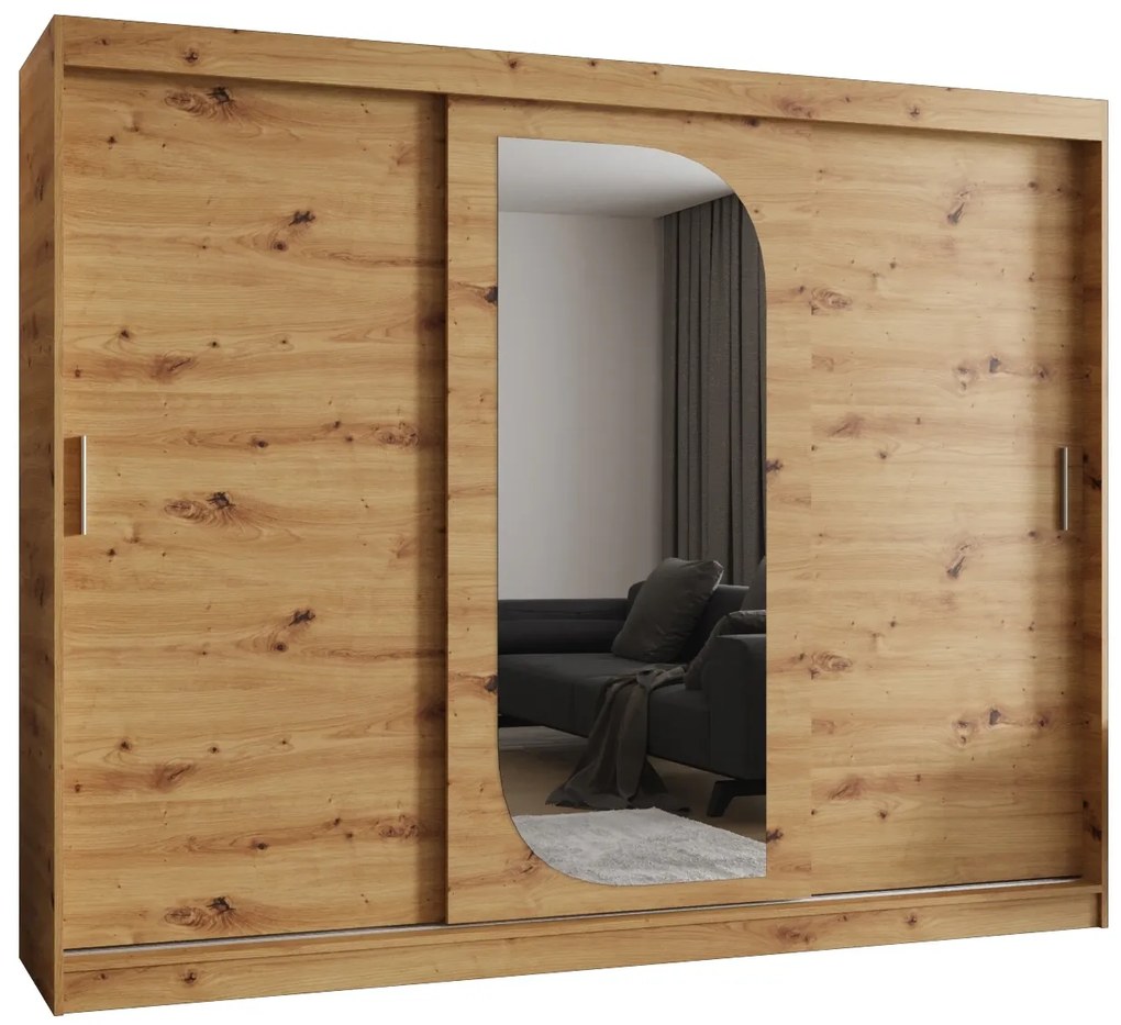 Dulap de haine 250 cm Lulu (Stejar artisan). 1125985