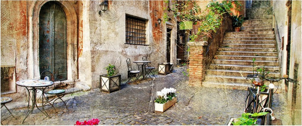 Tablou - Străzile vechi din Roma (120x50 cm)