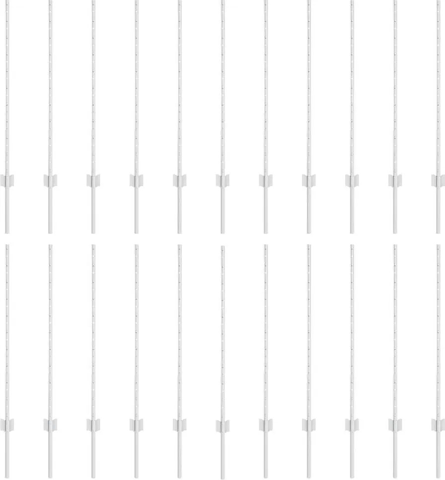 vidaXL Stâlp de gard. 22 pcs Argintiu 140 cm Oțel