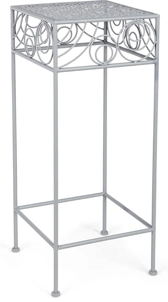 Suport pentru ghivece flori fier forjat gri patrat Melanie 30 cm x 70 h