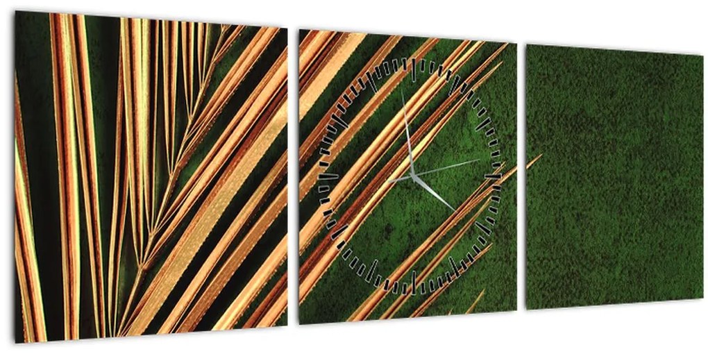 Tablou cu frunză (cu ceas) (90x30 cm)