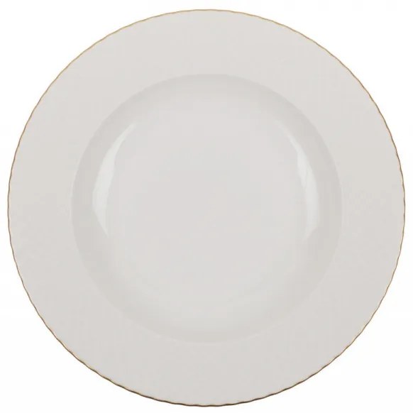 Serviciu de masa, Portelan, 24 de Piese, Culoare Alb / Auriu, 710KTP2490