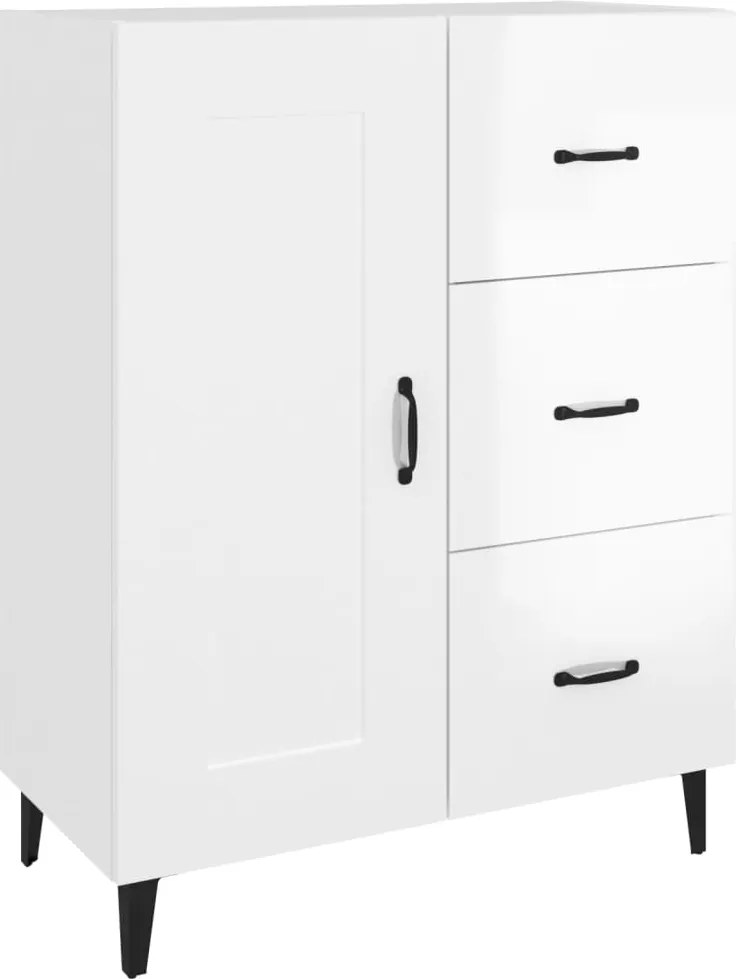 vidaXL Dulap, alb extralucios, 69,5x34x90 cm, lemn compozit
