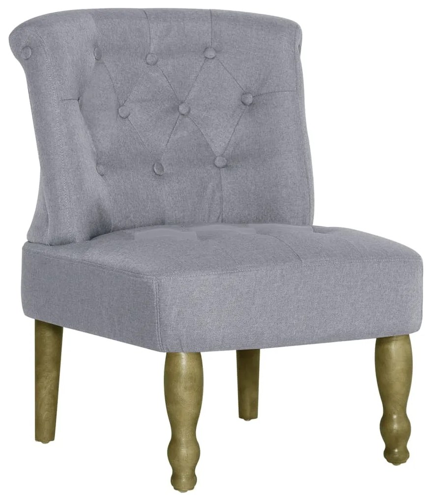 282123 vidaXL Scaun stil franțuzesc, gri deschis, material textil