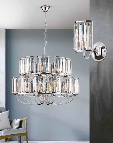 Aplica cromata design LUX cu cristal K9 Gstaad
