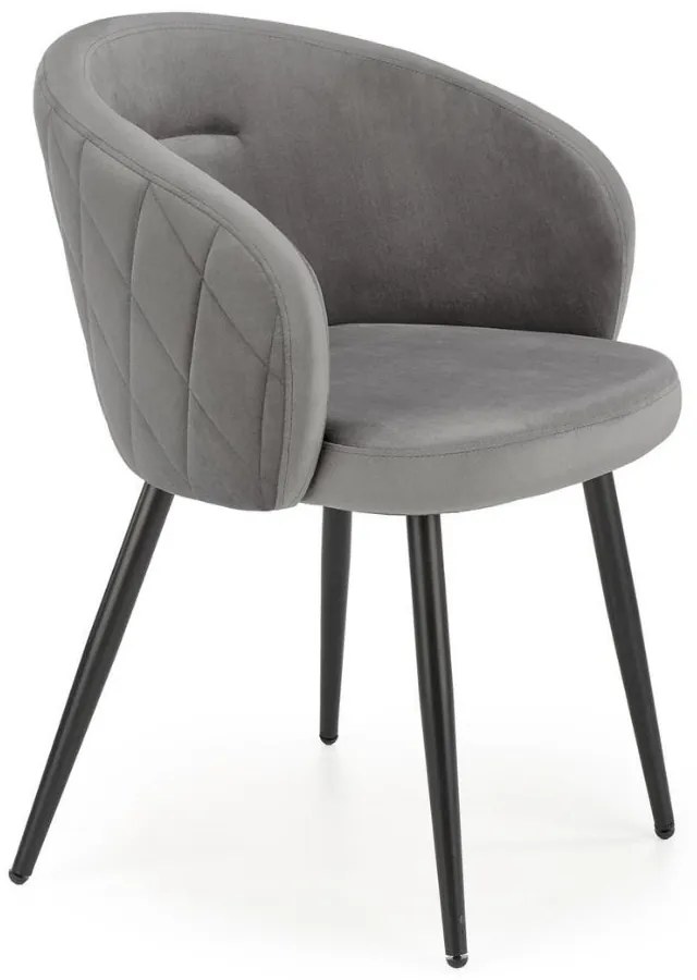Scaun de bucaterie Meta, gri/negru