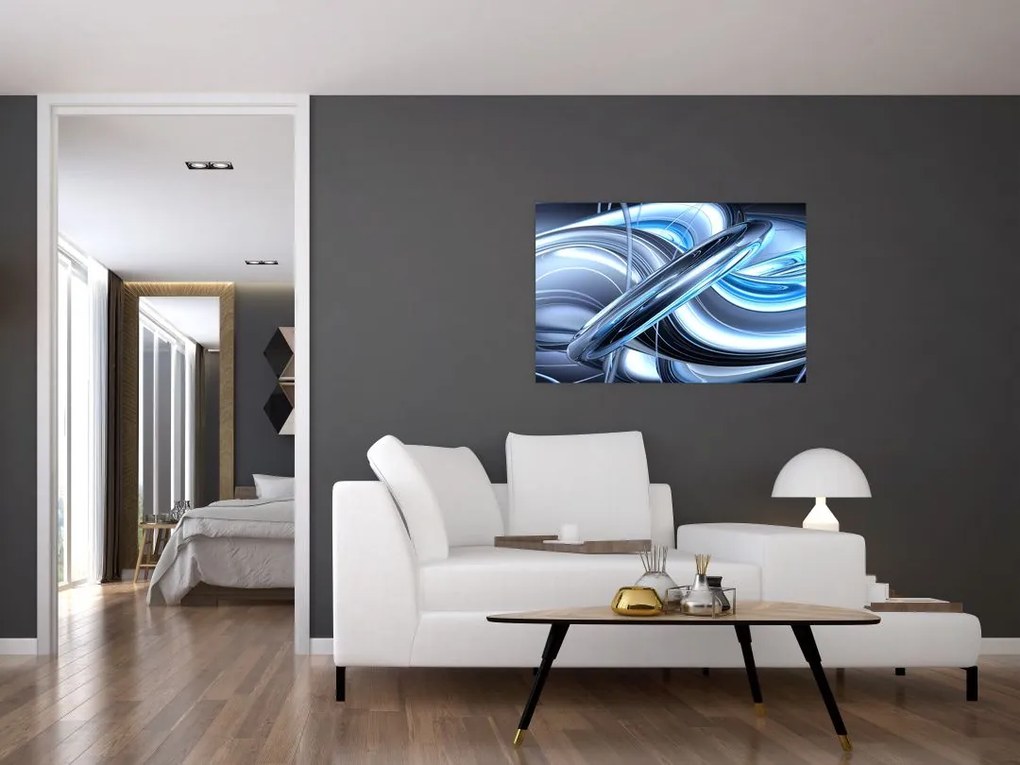 Tabloul cu abstracție albastră (90x60 cm)