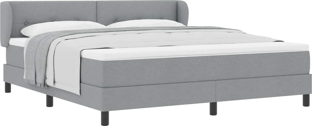 vidaXL Pat cu arcuri cu saltea Gri deschis 180 x 200 cm țesătură