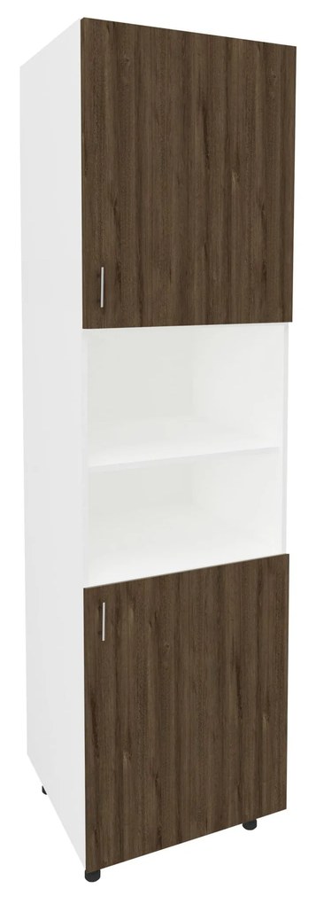 Corp haaus Karo, 2 Usi, cu spatiu cuptor, Stejar Bronz/Alb, 60 x 57 x 210 cm