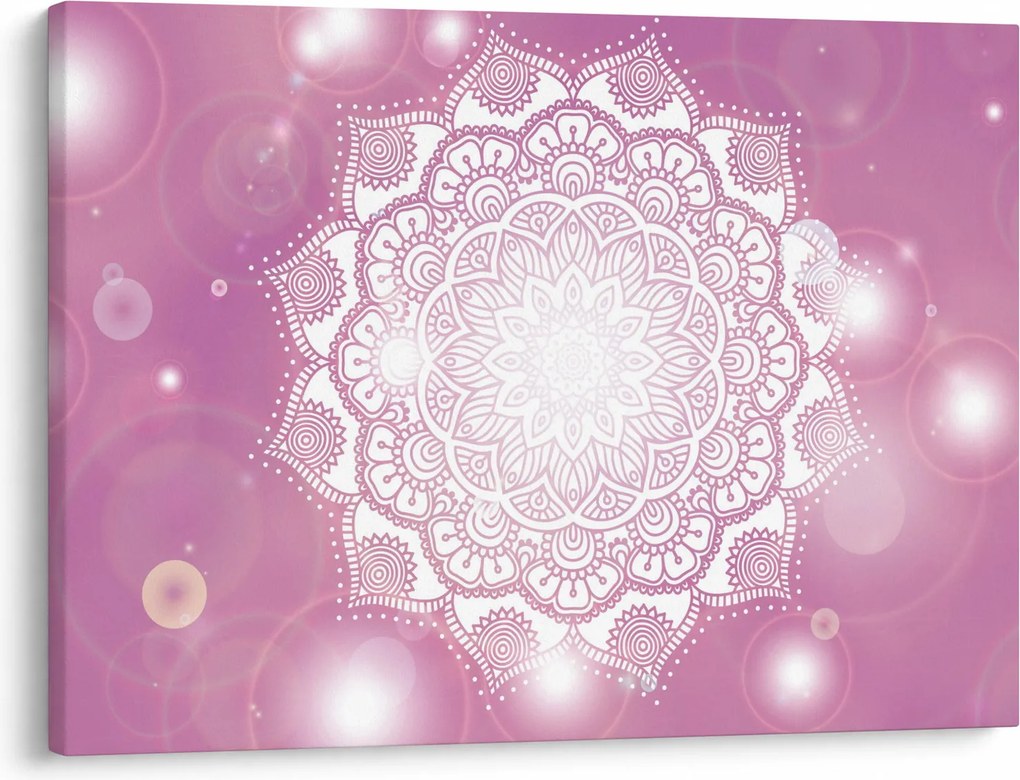 Tablou - Mandala pe fundal roz (70x50 cm)