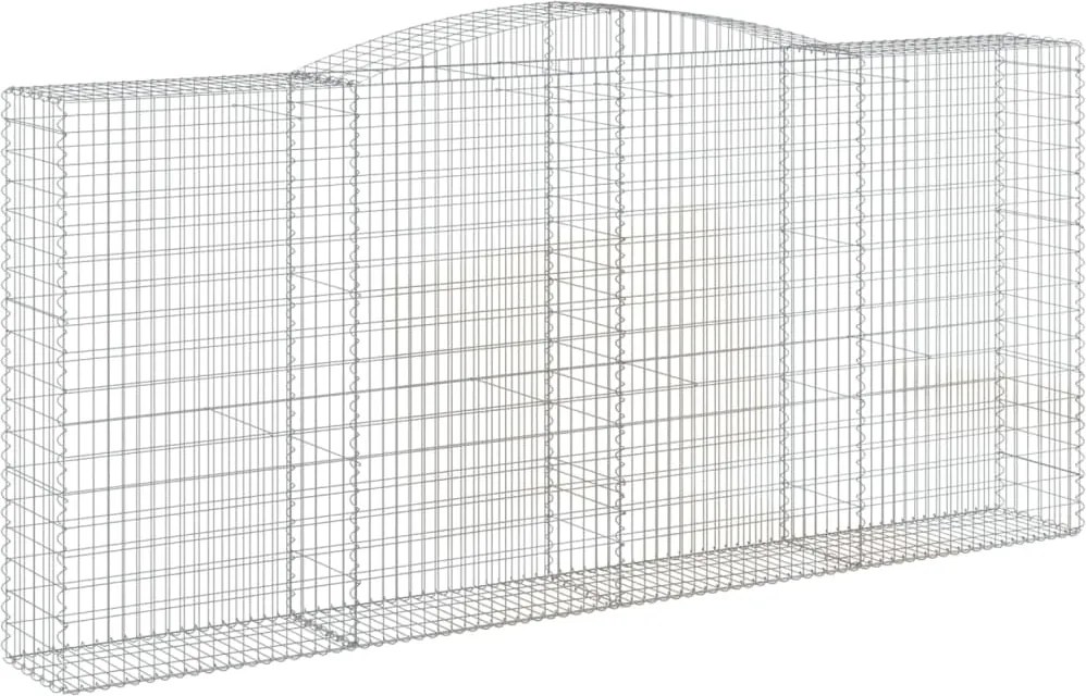 vidaXL Coș gabion arcuit, 400x50x180/200 cm, fier galvanizat