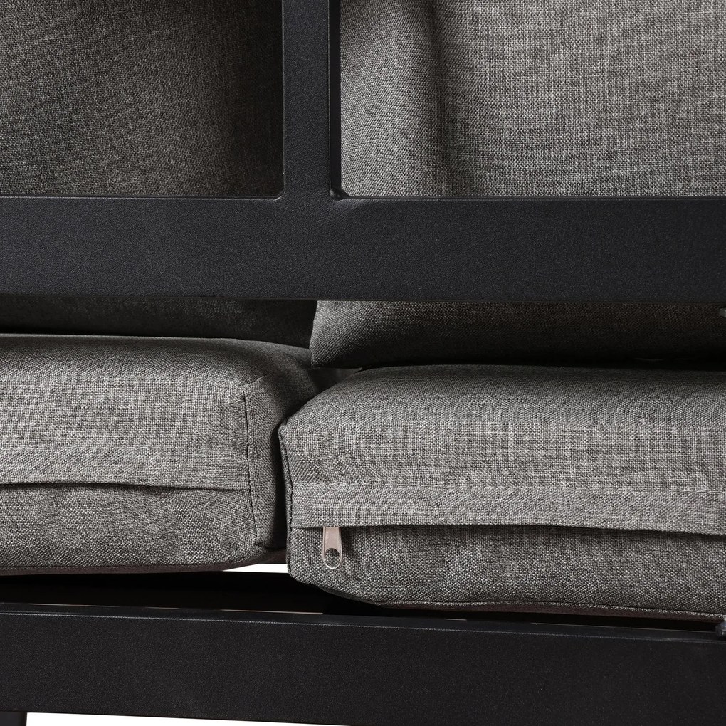 Set de mobilier de grădină din 5 piese, Negru+Gri | Aosom Romania