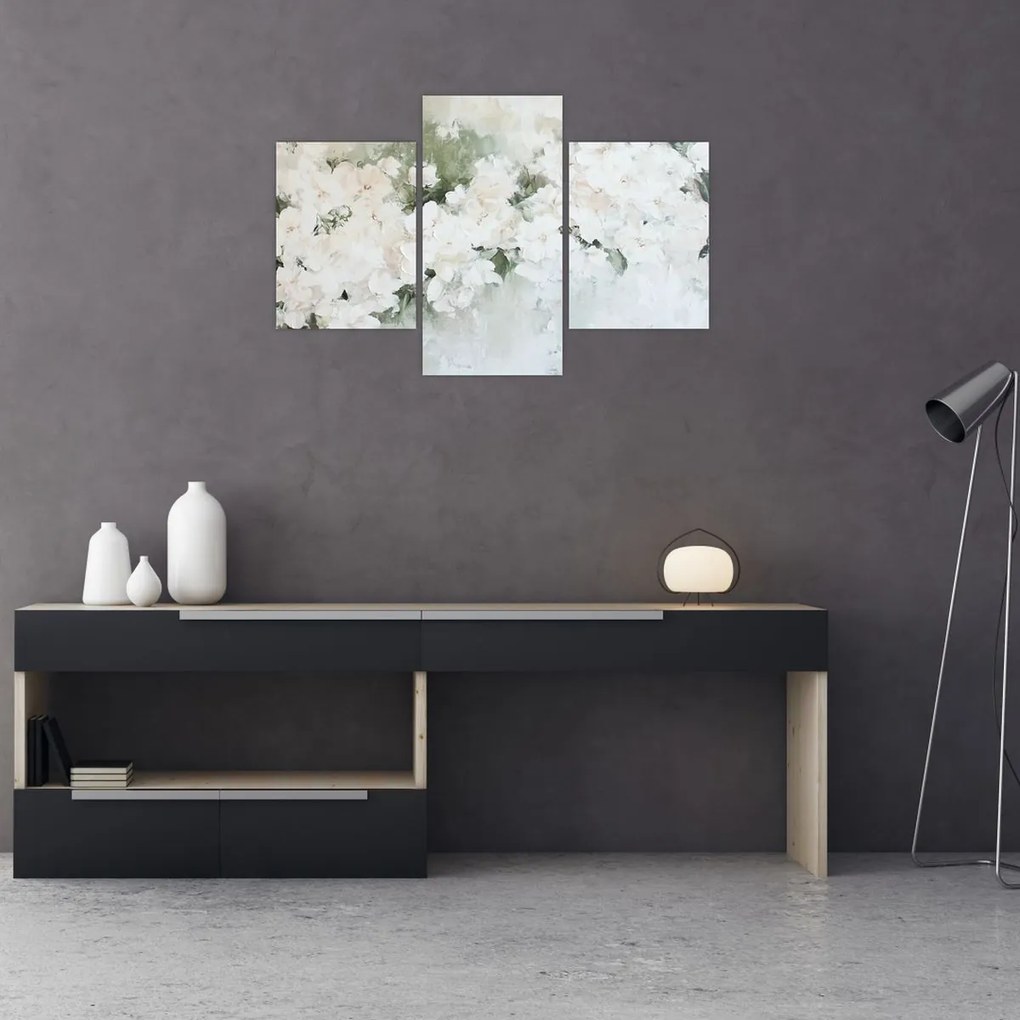 Tablou - Abstracție de Flori Albe (90x60 cm)