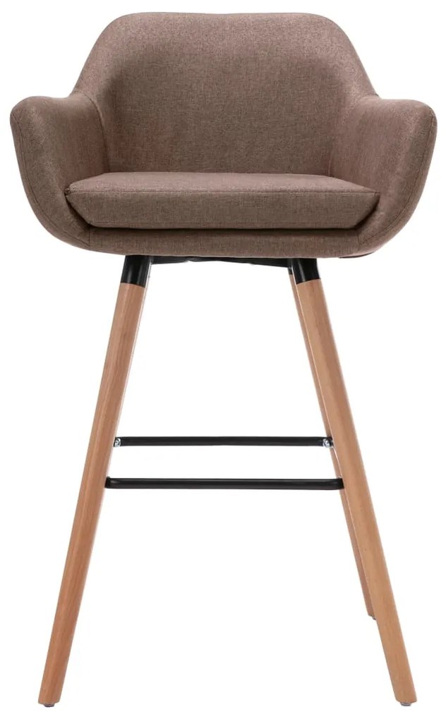 249570 vidaXL Scaun de bar cu cotiere, gri taupe, material textil