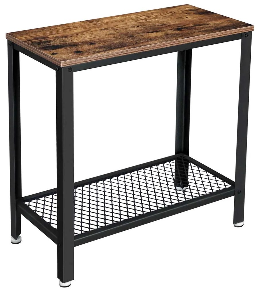 Masuta de cafea cu raft TAYLOR 60x30 cm, maro rustic