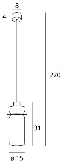 Lustră LED pe cablu MAXLIGHT P0531 SIGNATURE LED/8W/230V d. 15 cm alamă/transparent