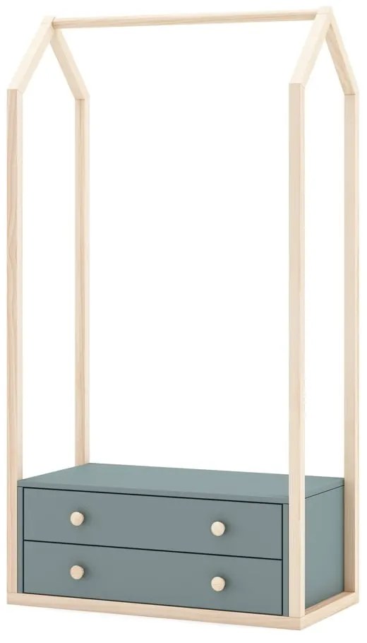 Șifonier de copii verde prăfuit deschis 80x170x40 cm Esteban – Marckeric