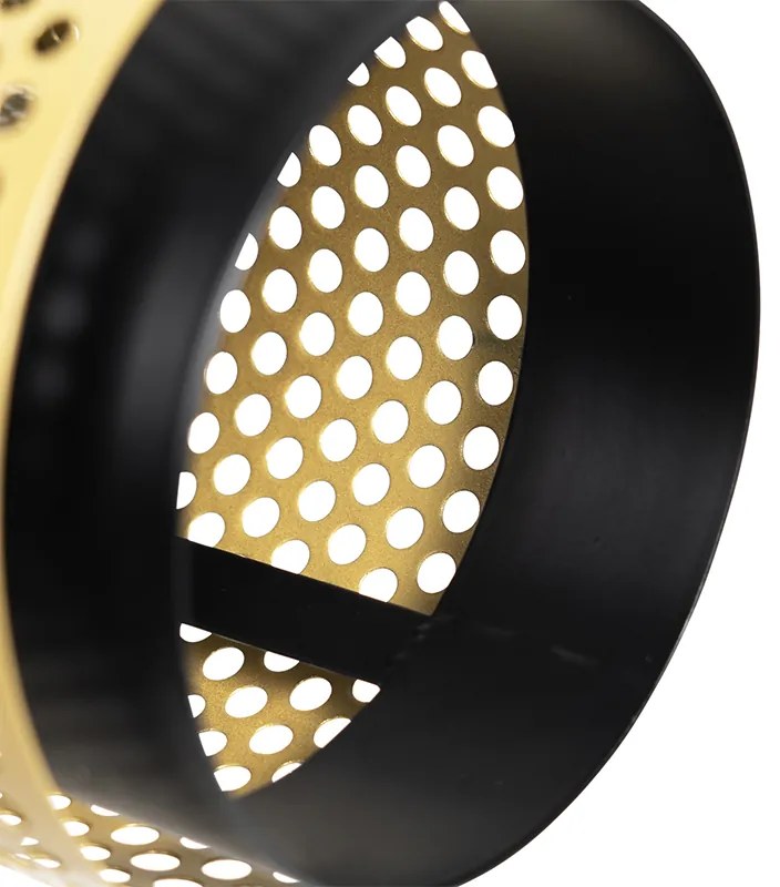 Lampă de masă industrială neagră cu auriu - Kayden