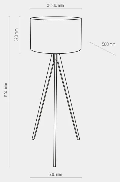 Lampadar TREVISO 1xE27/25W/230V alb/lemn