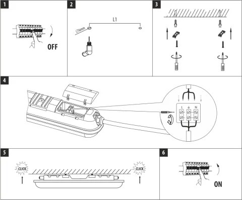 Corp de iluminat LED tip tub, tehnic, 48W, 230V, 4200K, 150 cm, IP65