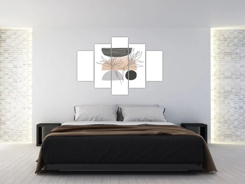 Tablou - Linie de artă flori N⁰2 (150x105 cm)