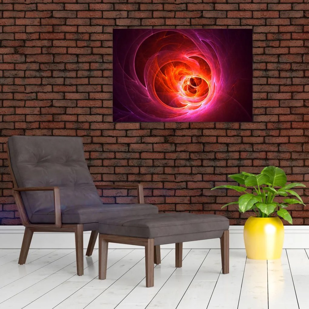 Tabloul modern cu abstracțiune roz (90x60 cm)