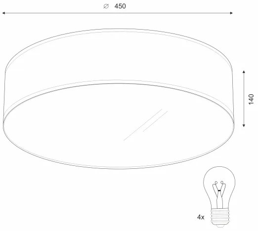 Plafonieră SIRJA DOUBLE 4xE27/15W/230V d. 45 cm crem