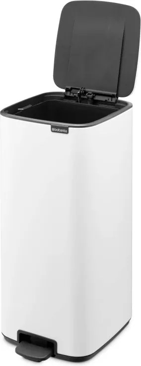 Cos de gunoi Brabantia Bo Pedal 1010120, 30 l, Inchidere usoara, Baza antiderapanta, Alb