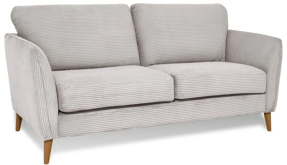 Canapea gri deschis cu tapițerie din catifea reiată 170 cm Paris – Scandic