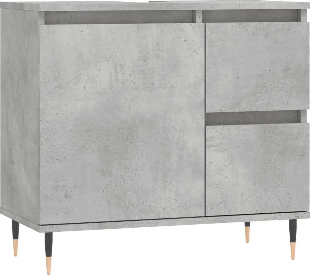 vidaXL Dulap de baie, gri beton, 65x33x60 cm, lemn prelucrat