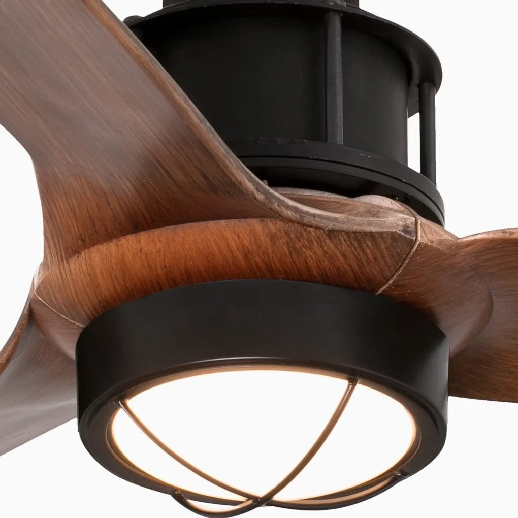 Lustra cu Ventilator si telecomanda JUST FAN XS LED negru/maro