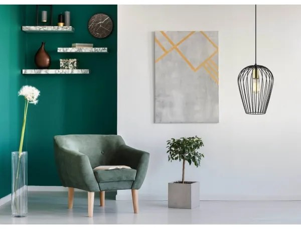 Lustră pe cablu BLANCHE 1xE27/11W/230V neagră Klausen 111013