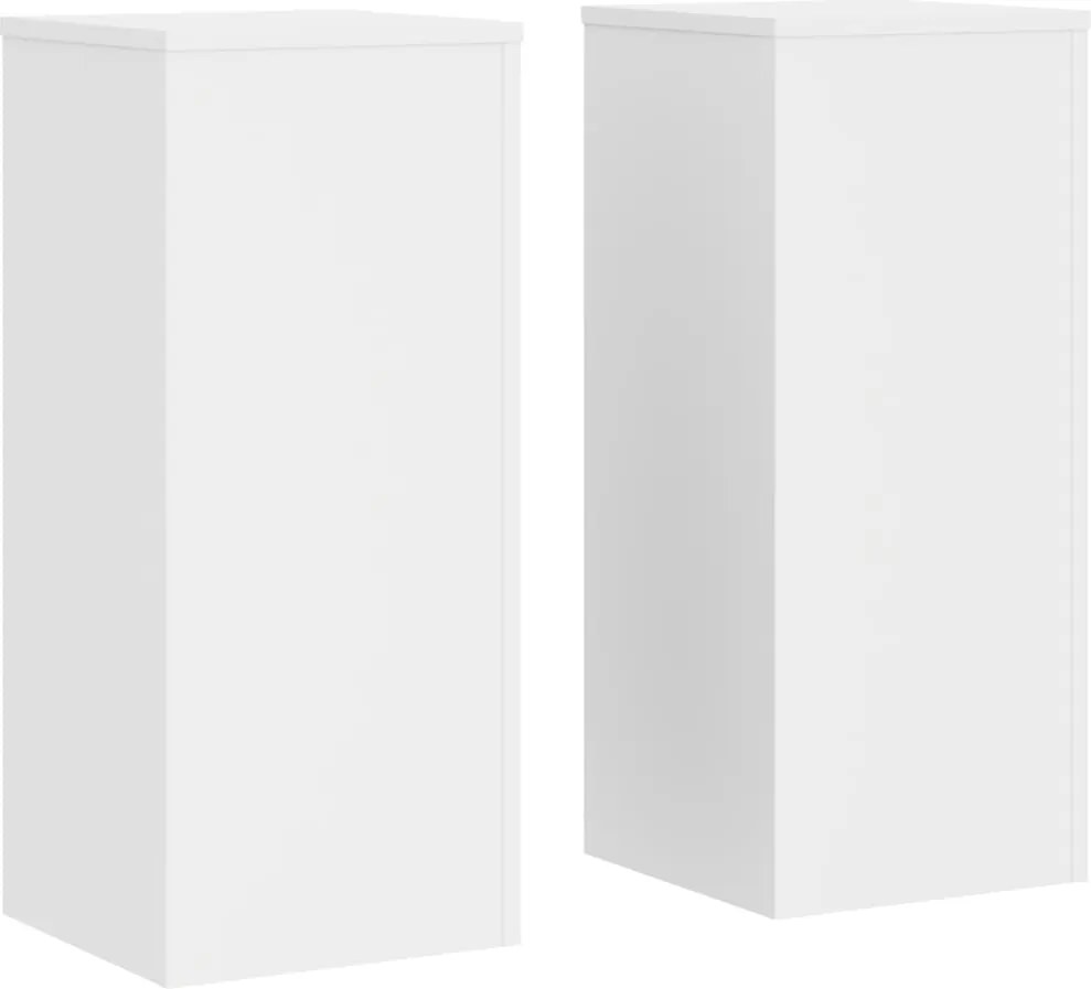 vidaXL Suporturi de plante, 2 buc., alb, 30x30x70 cm, lemn prelucrat