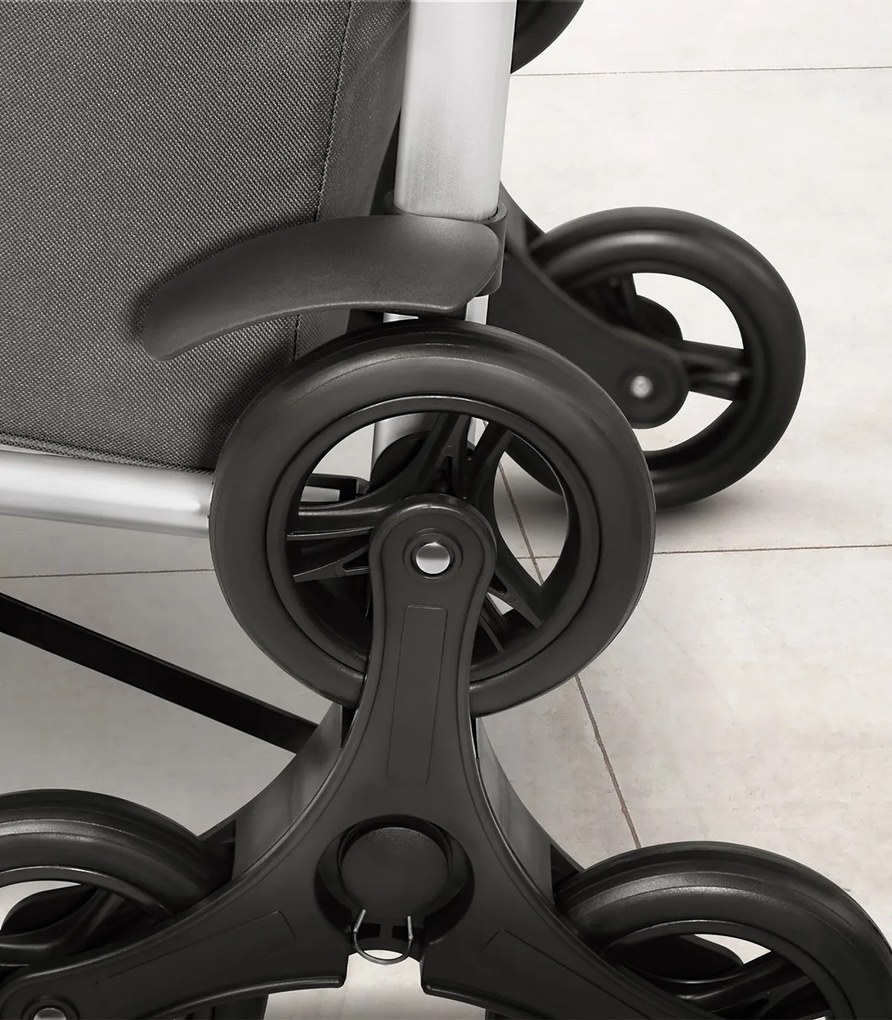 Carucior cumparaturi  Stairs Climber pliabil husa detasabila 3 roti  Metal/Poliester Gri
