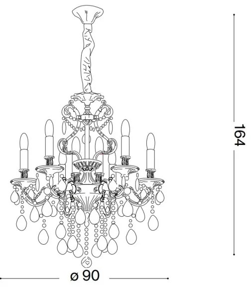 Lustră pe cablu Ideal Lux Crystal GIOCONDA 12×E14/40W/230V