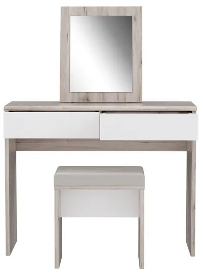 Set Masuta Toaleta Delice, Stejar Nisipiu Si Alb Lucios, 100.3 Cm