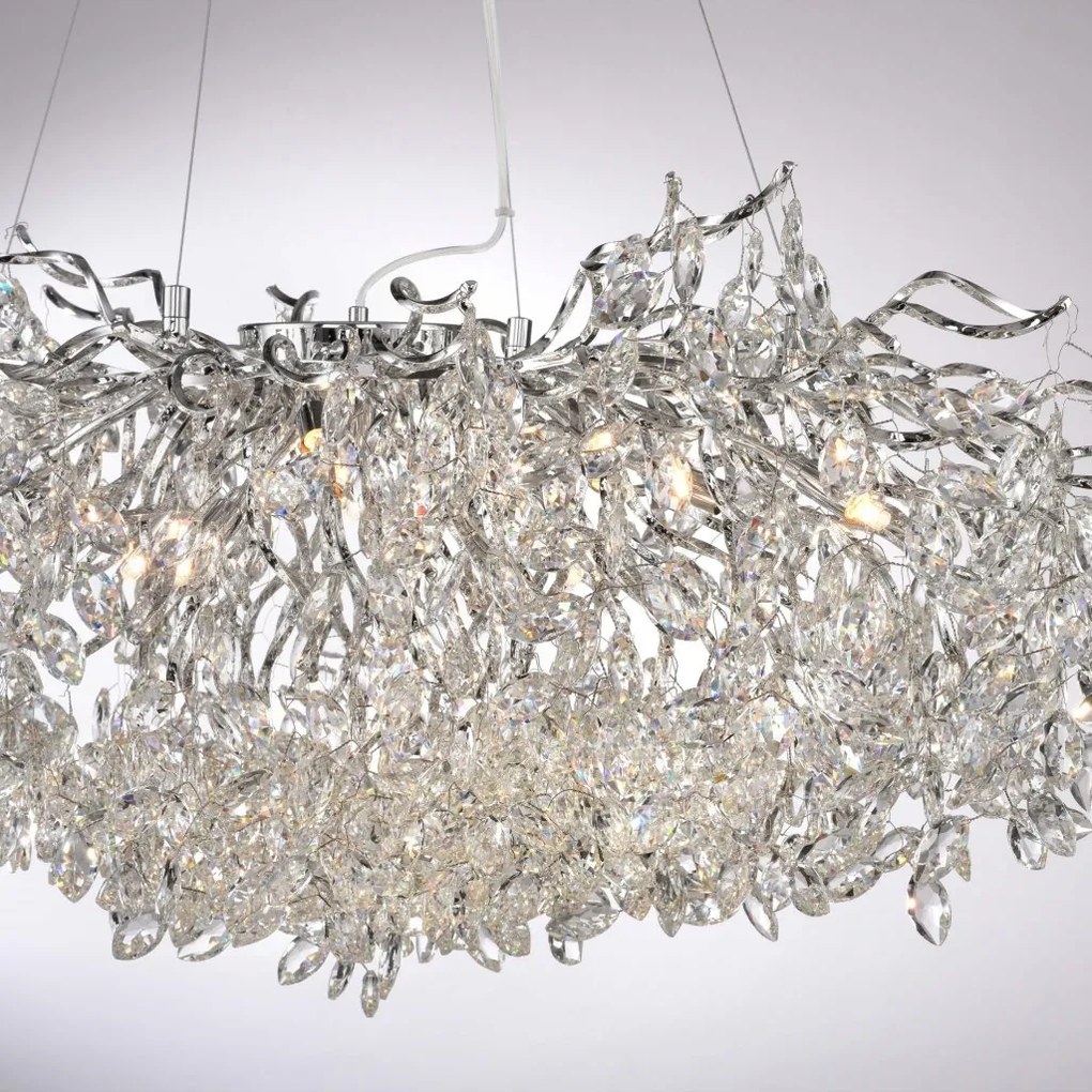 Lustra suspendata design magnific RICICLE crom, 50x120cm