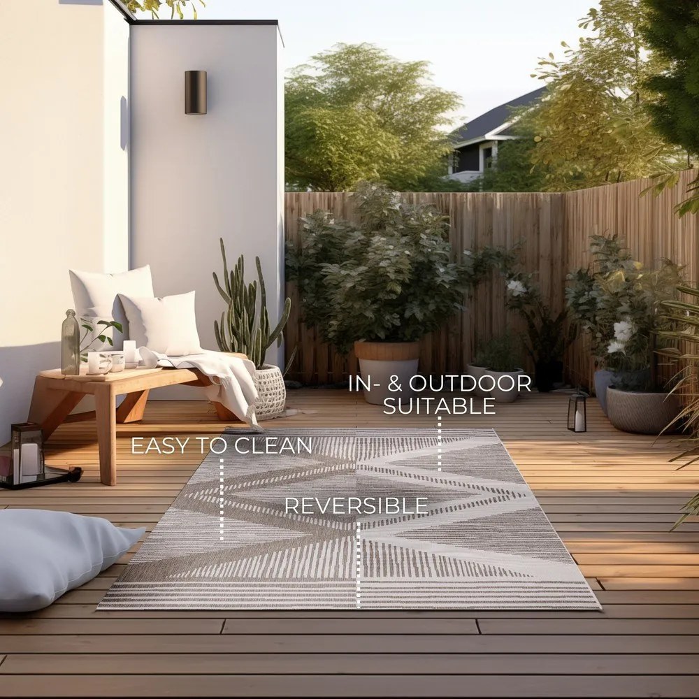 Covor de exterior maro/crem 160x230 cm Gemini – Elle Decoration