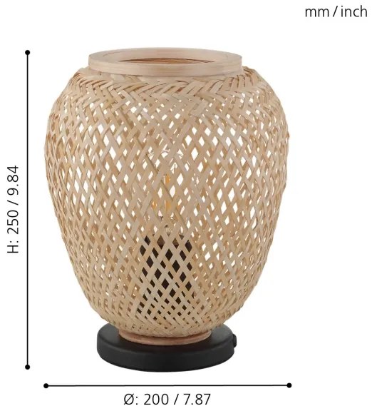 Eglo 43263 - Lampă de masă DEMBLEBY 1xE27/40W/230V