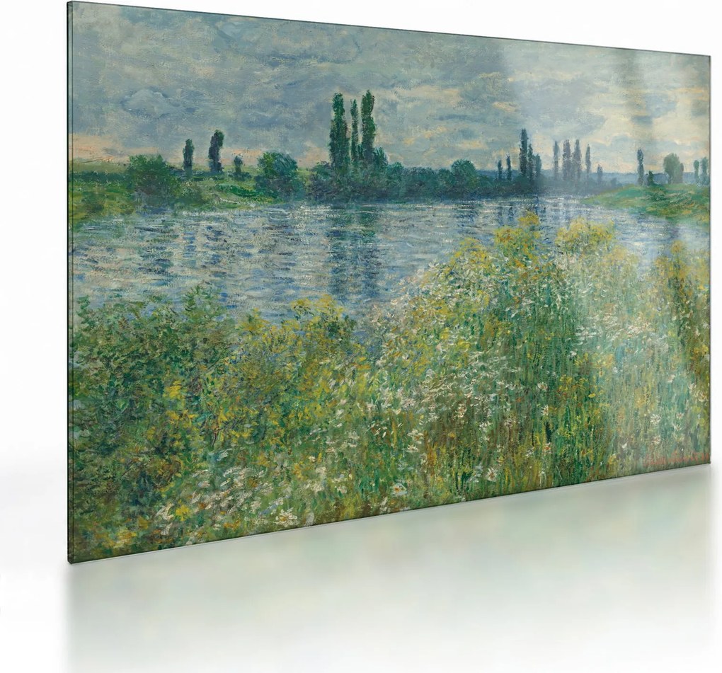 Tablou pe sticlă - Claude Monet, Banks of the Seine, reproducere (70x50 cm)