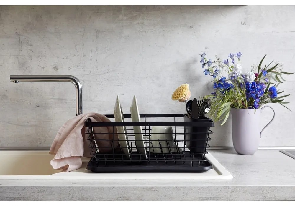 Suport pentru scurs vase Wenko Drip, negru