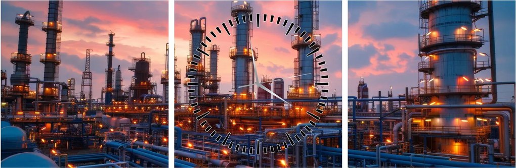 Tablou - Instalație industrială (cu ceas) (90x30 cm)