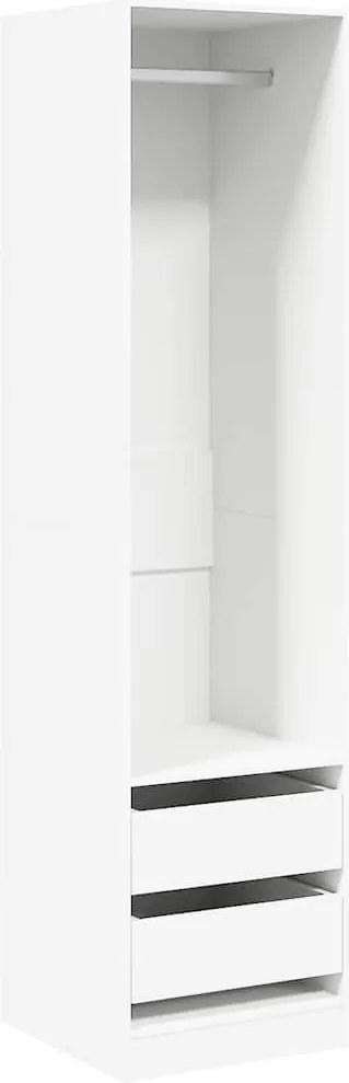 vidaXL Șifonier cu sertare, alb, 50x50x200 cm, lemn prelucrat