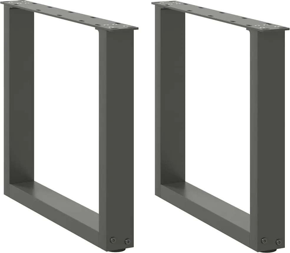 vidaXL Picioare pentru măsuță de cafea în formă de U, 2 buc., antracit, 50x(42-43) cm, oțel