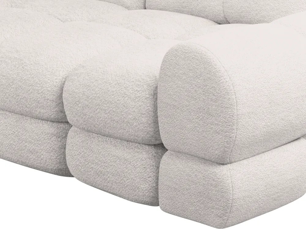 Set canapea extensibilă cu funcţie de extensie electrică, crem, pe stânga, TOLLO L ROH