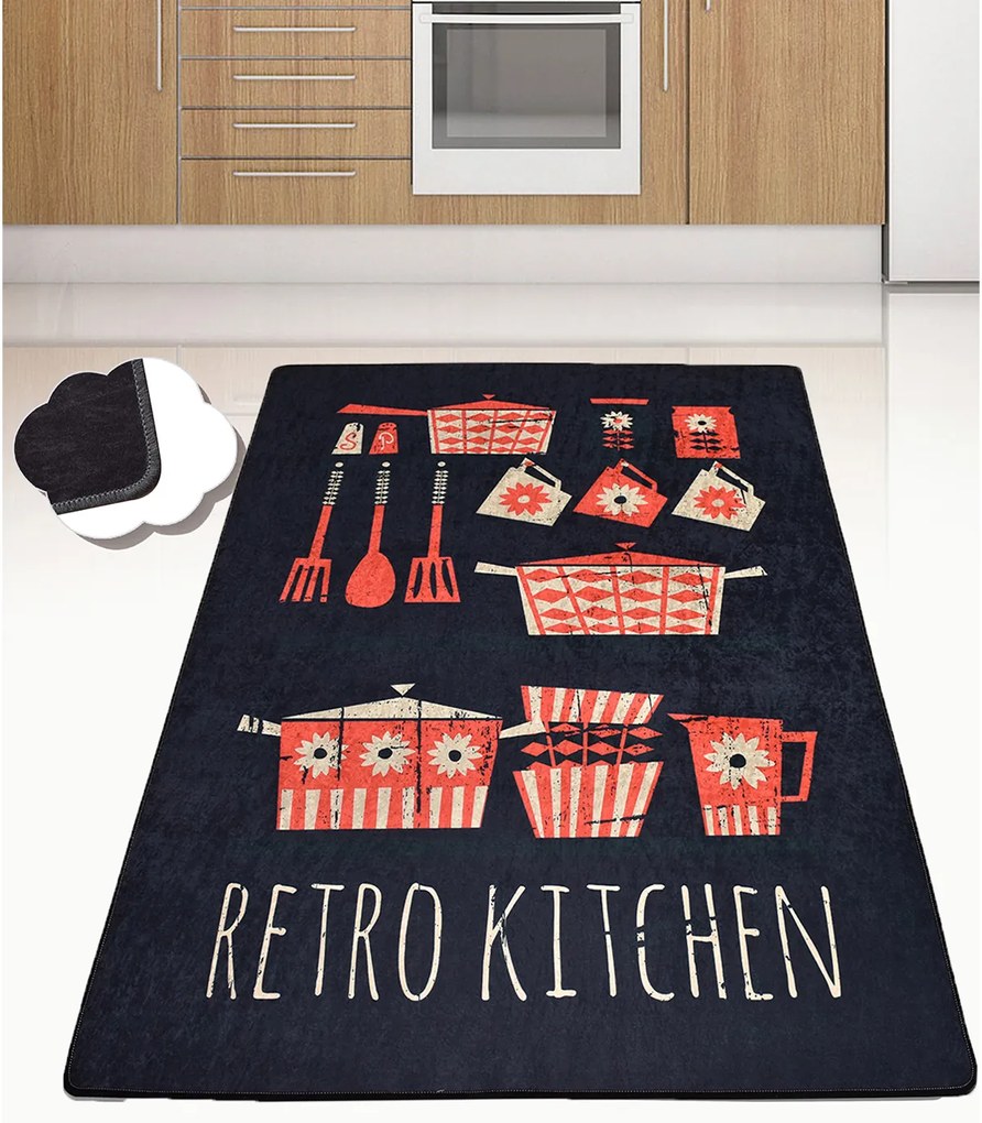 Covor bucatarie Kitchen DJT 80 x 120 cm Negru