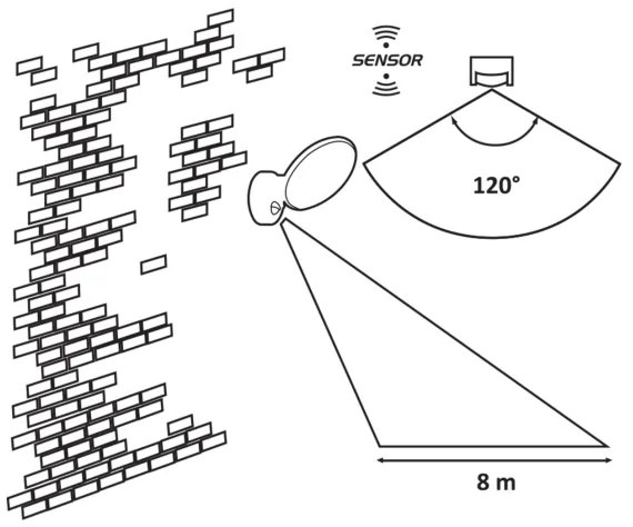Rabalux 8135 - Aplica LED exterior cu senzor VARNA LED/12W/230V IP54