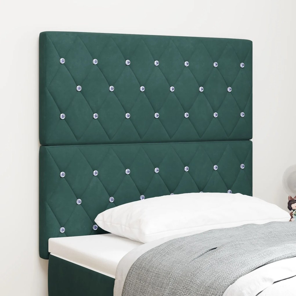 vidaXL Tăblie din Catifea Argyle Manual Verde închis 100 cm Catifea