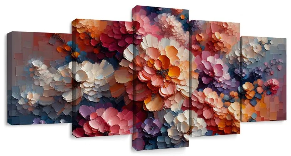 Tablou 5-piese explozie de culori florale