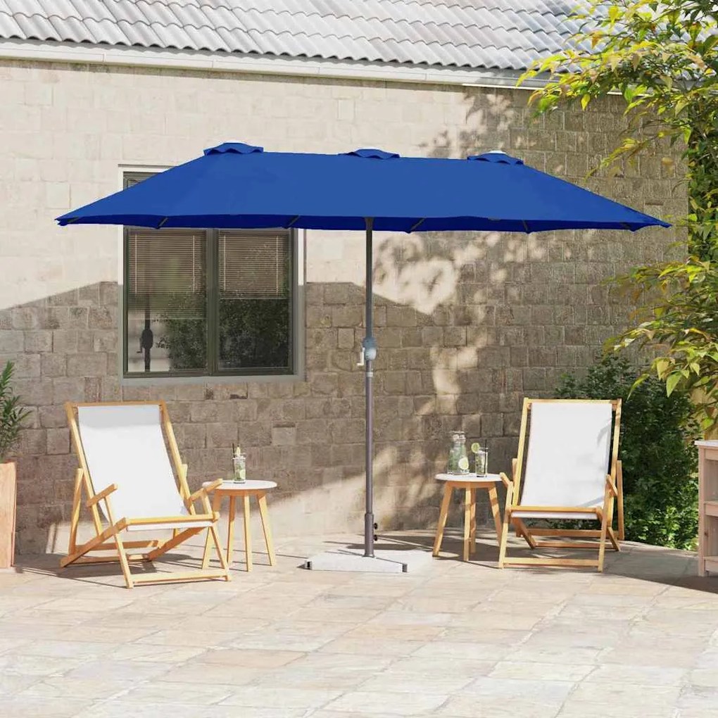 vidaXL Parasol de Grădină albastru 370 x 197 x 239 cm